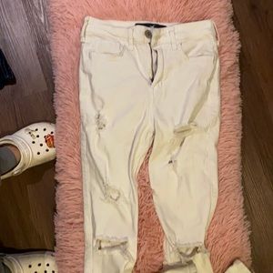 High waisted White ripped skinny jeans!